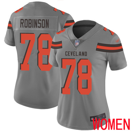 Cleveland Browns Greg Robinson Women Gray Limited Jersey #78 NFL Football Inverted Legend